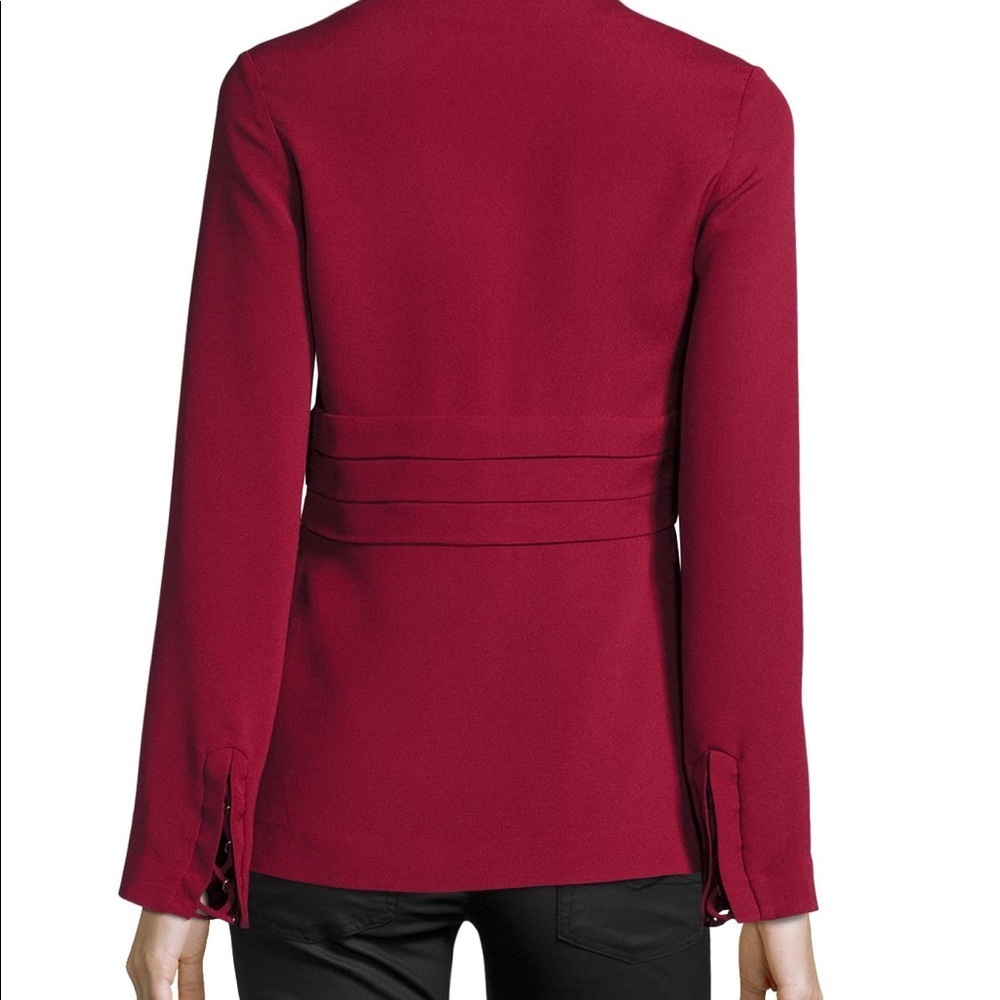 NWT IRO Luana Top Red Blouse Shirt Tank Tunic Ruffle Statement Sleeve Sz US 0 - Picture 2 of 6